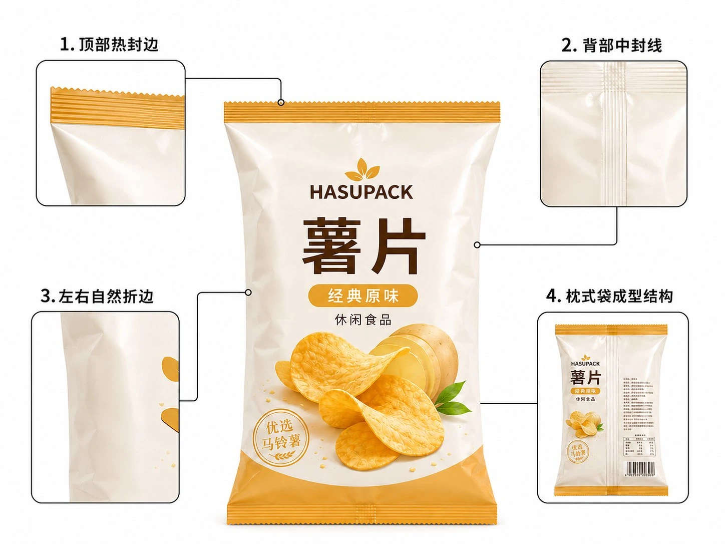 Sample of Middle Sealed Bag Packaging