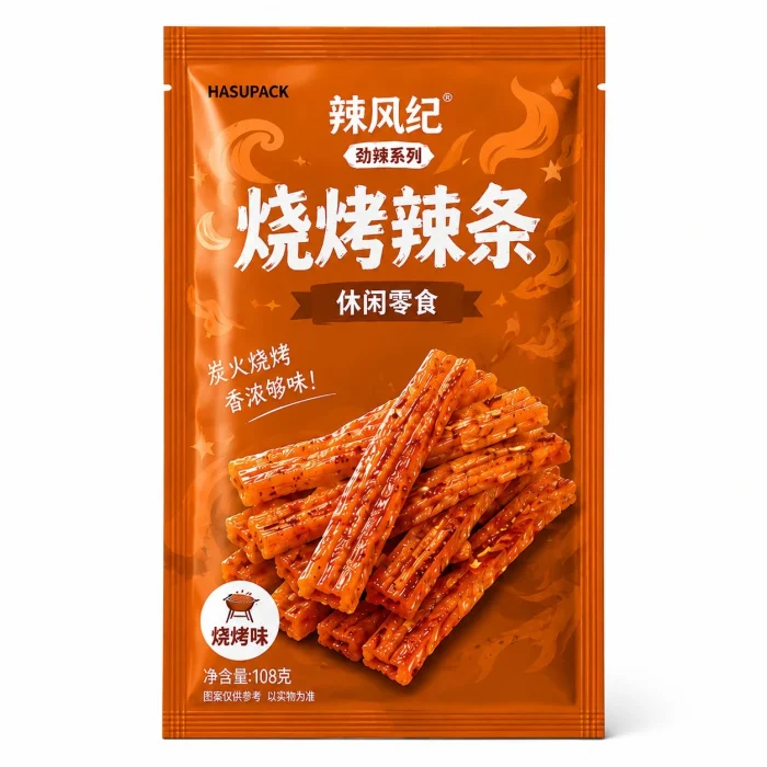 Customized Spicy Noodles Packaging Bags – Food Grade Three-Side Sealed Snack Packaging Bags Manufacturer for Barbecue Spicy Noodles