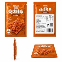 Customized Spicy Noodles Packaging Bags – Food Grade Three-Side Sealed Snack Packaging Bags Manufacturer for Barbecue Spicy Noodles