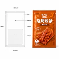 Customized Spicy Noodles Packaging Bags – Food Grade Three-Side Sealed Snack Packaging Bags Manufacturer for Barbecue Spicy Noodles