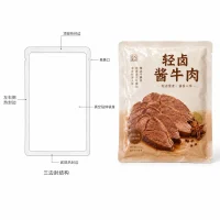 Custom Vacuum Packaging Bags for Braised Beef, Food Grade Three-Side Sealed Flavorful Meat Packaging Bag Manufacturer