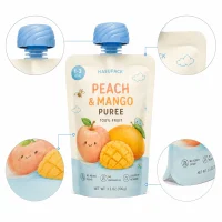 Custom Food Grade 121°C High Temperature Sterilization Fruit Puree Suction Bag BPA Free Aluminum Foil High Barrier Independent Standing Suction Bag for Infant Complementary Food