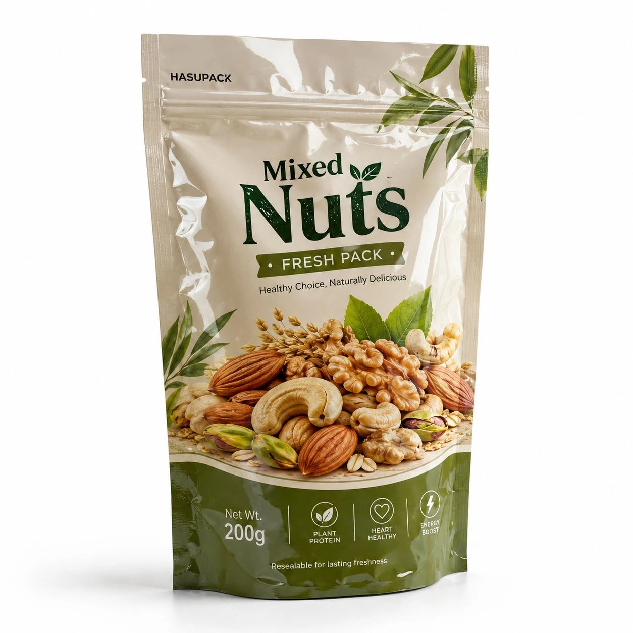 Custom Soft Packaging Mixed Nuts Stand-Up Bag