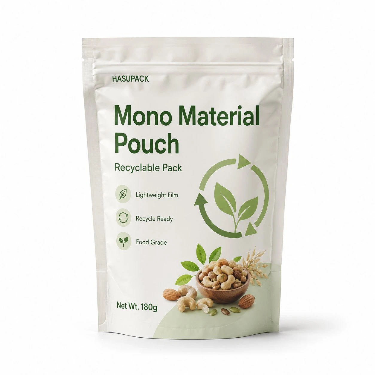 Single-material recyclable packaging bag
