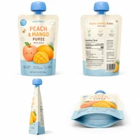 Custom Food Grade 121°C High Temperature Sterilization Fruit Puree Suction Bag BPA Free Aluminum Foil High Barrier Independent Standing Suction Bag for Infant Complementary Food
