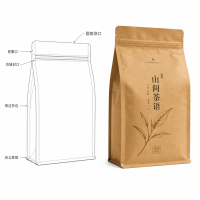 Custom Kraft Paper Packaging Bags for Tea, Nuts & Snacks, Coffee Packaging Bags, Kraft Paper Self-Sealing Bags