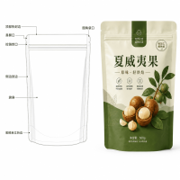 Customized Nut Packaging Stand-Up Bag, Dried Fruit Sealed Bag, Cashew Packaging Bag, Snack Divided Bag