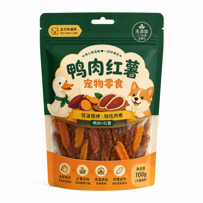 Custom Three-Side Sealed Pet Snack Packaging Bags, Color-Printed Composite Bags Factory Custom Order