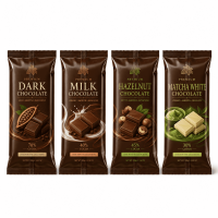 Custom Chocolate Packaging Bags with Sealing, Snack Packaging Bags