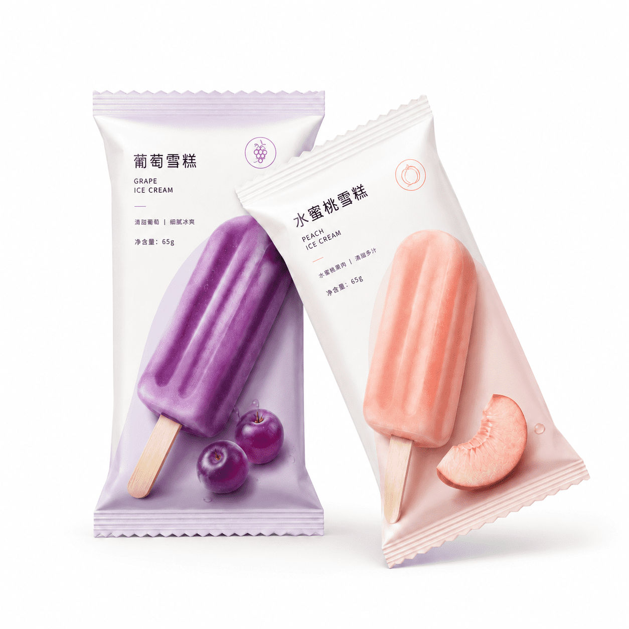 Customized Middle-Sealed Bag Ice Cream Packaging, Portable Individual Packaging, Universal Packaging for Dried Snacks