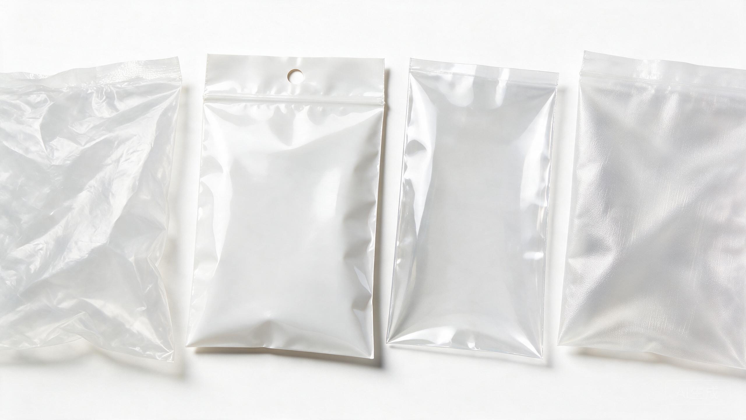 Comparison Display of Common Plastic Packaging Materials such as PE, PP, PET, and Nylon