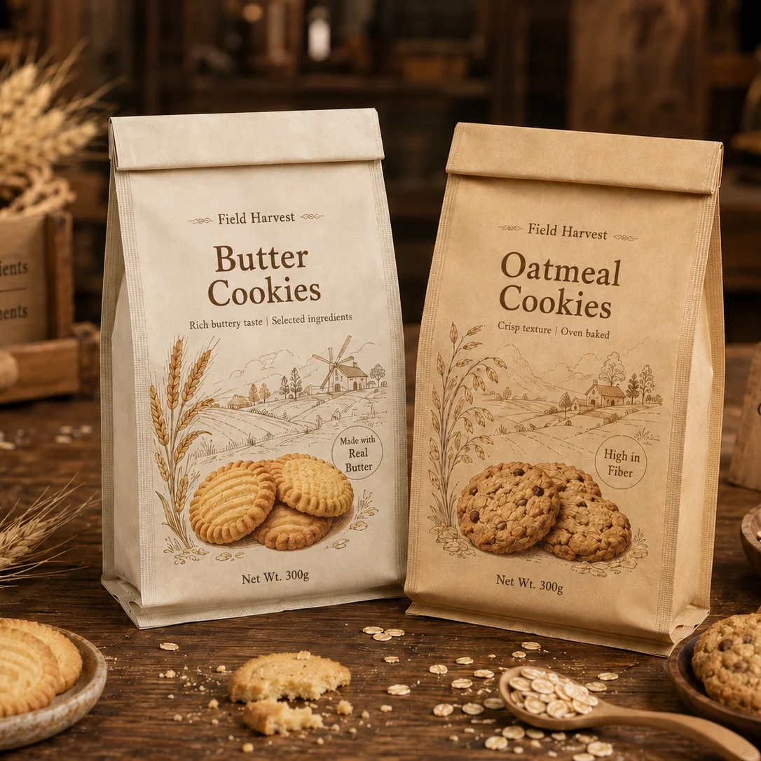 Four-sided sealed bag display