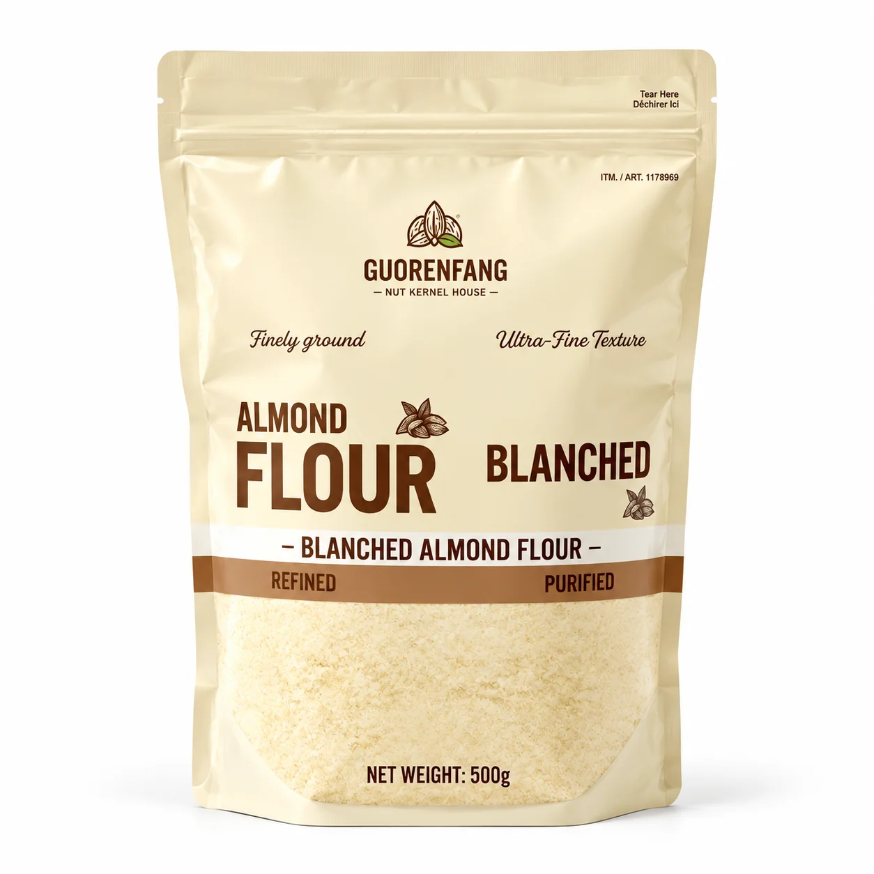 Almond Powder Stand-up Bag Front View