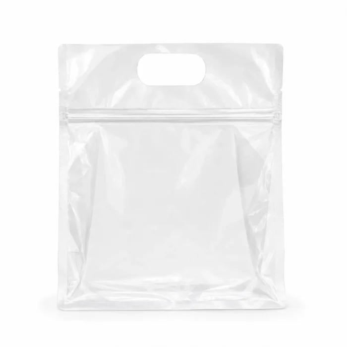 Clear carry handle general-purpose packaging bags, food-grade flat-bottom bags, bulk in stock