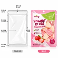Freeze-dried candy packaging bag three-side sealed transparent window snack bag custom manufacturer