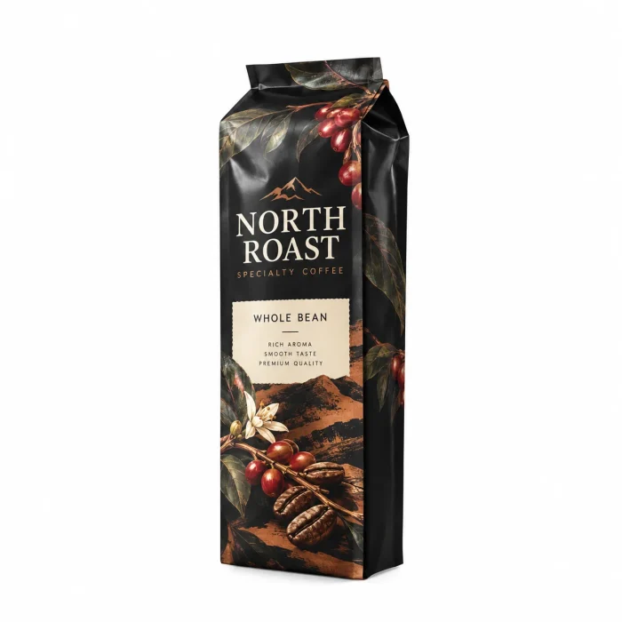 Four-Side Sealed Side Gusset Coffee Bean Bag Custom Manufacturer
