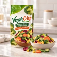 Freeze-dried vegetable packaging bag four-sided sealed zipper fruit and vegetable crisp bag custom manufacturer