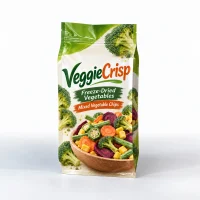 Freeze-dried vegetable packaging bag four-sided sealed zipper fruit and vegetable crisp bag custom manufacturer