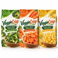 Freeze-dried vegetable packaging bag four-sided sealed zipper fruit and vegetable crisp bag custom manufacturer