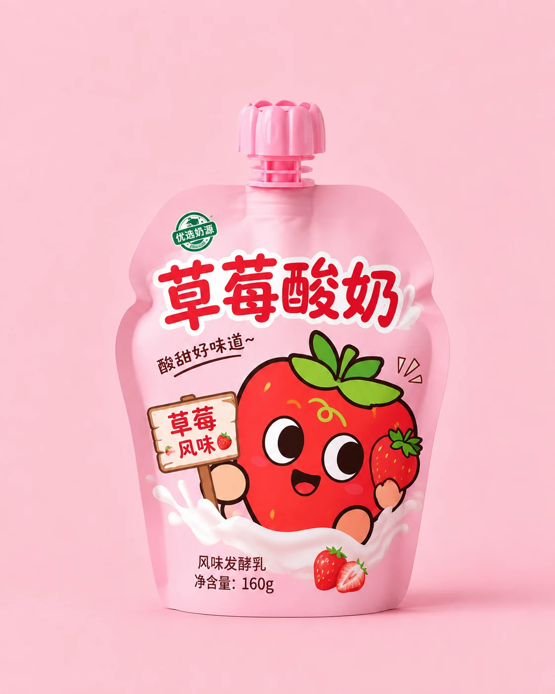 Dairy Packaging Strawberry Yogurt
