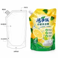 Custom Soap Dispenser Bag Manufacturer for Kitchen Cleaner, Stand-Up Pouch for Dish Soap Refill