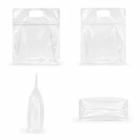 Clear carry handle general-purpose packaging bags, food-grade flat-bottom bags, bulk in stock