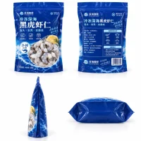 Custom Frozen Shrimp Packaging Bags Zipper Stand-Up Bag Frozen Seafood Packaging Bag Manufacturer