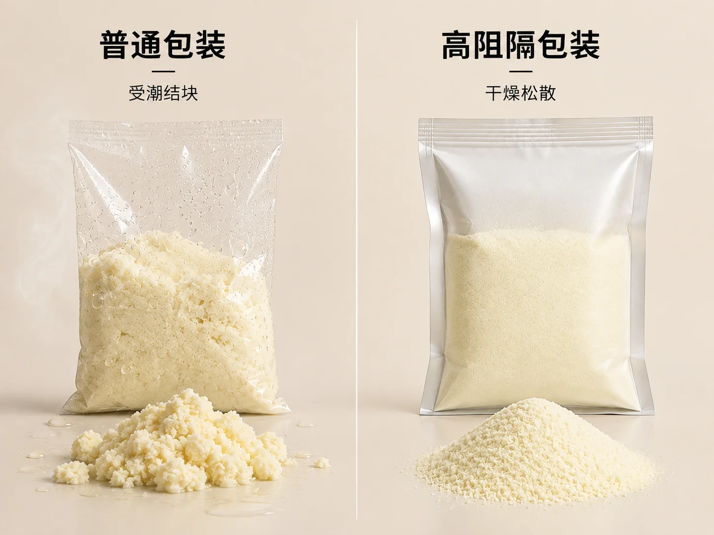 Milk product packaging moisture comparison