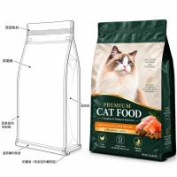 Recyclable Cat Food Packaging Bags Custom Manufacturer for Single Material Four-Side Sealed Pet Food Bags