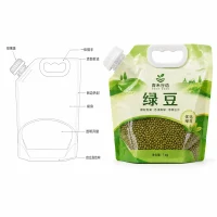 Custom Green Bean Packaging Bags, Self-Standing Grain and Legume Packaging Bags, Legume Packaging Bags