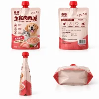 Cat and Dog Meat Pate Squeeze Bag, Pet Wet Food Stand-Up Bag, Custom Manufacturer