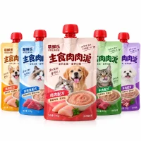 Cat and Dog Meat Pate Squeeze Bag, Pet Wet Food Stand-Up Bag, Custom Manufacturer