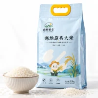 Custom Four-Side Sealed Side Gondola Bag for Rice Packaging