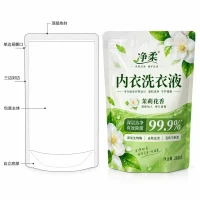 Custom Laundry Detergent Bag Packaging, Three-Side Sealed Stand-Up Laundry Detergent Bag, Laundry Detergent Bag Manufacturer